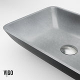 Duomo Gothic ConcretoStone 18x13-in Deep Grey Bathroom Sink/Basin with Rectangular Vessel S7L9 - product image 4