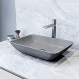 Duomo Gothic ConcretoStone 18x13-in Deep Grey Bathroom Sink/Basin with Rectangular Vessel S7L9 - product image 6