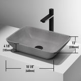 Duomo Gothic ConcretoStone 18x13-in Deep Grey Bathroom Sink/Basin with Rectangular Vessel S7L9 - product image 7