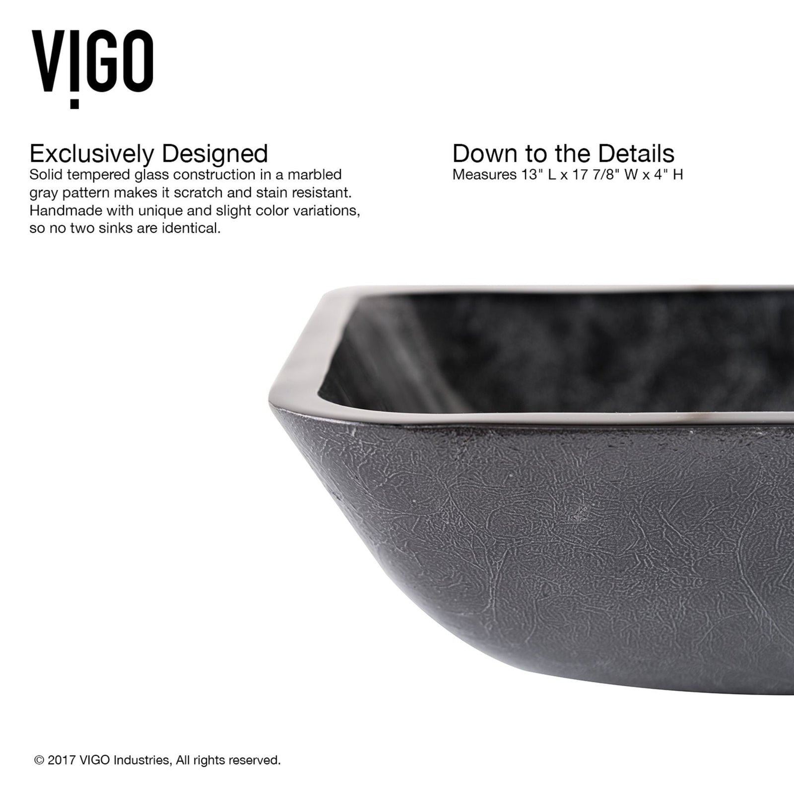 Glass Grey Onyx Bathroom Sink/Basin Set with Niko Faucet and Rectangular Vessel E5R9 - product image 7