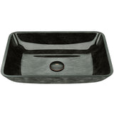 Glass Rectangular Vessel Bathroom Sink/Basin, Grey Onyx M0Y7 - product image 1