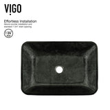 Glass Rectangular Vessel Bathroom Sink/Basin, Grey Onyx M0Y7 - product image 2