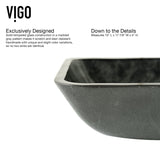 Glass Rectangular Vessel Bathroom Sink/Basin, Grey Onyx M0Y7 - product image 3