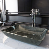 Glass Rectangular Vessel Bathroom Sink/Basin, Grey Onyx M0Y7 - product image 5