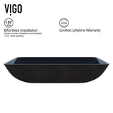 Glass Rectangular Vessel Bathroom Sink/Basin, Turquoise M3Q3 - product image 4