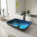 Glass Rectangular Vessel Bathroom Sink/Basin, Turquoise M3Q3 - product image 7