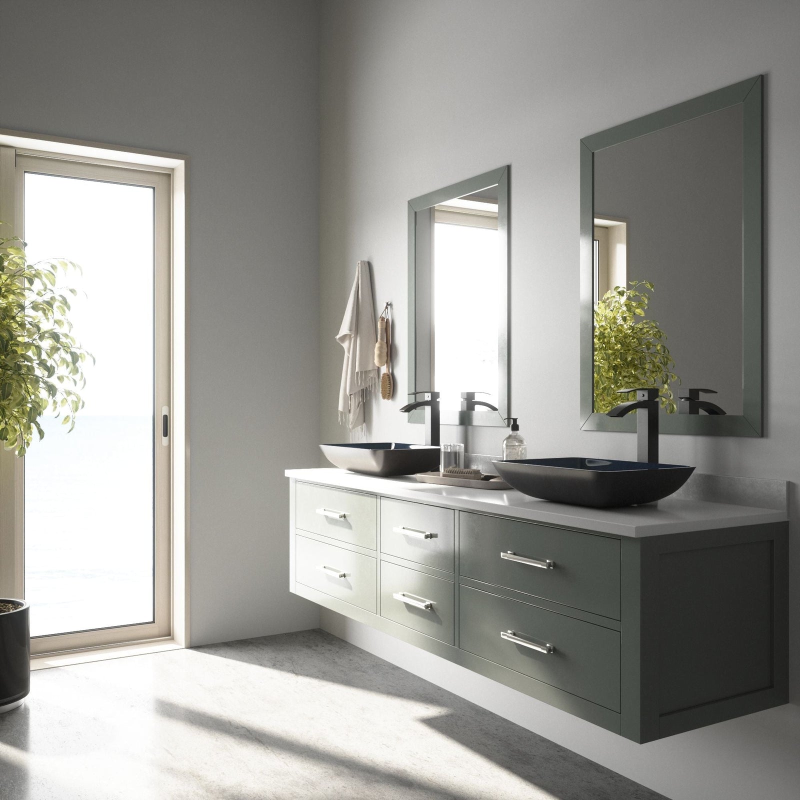 Glass Rectangular Vessel Bathroom Sink/Basin, Turquoise M3Q3 - product image 8