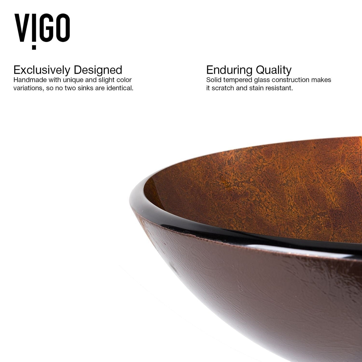 Glass Russet Brown Bathroom Sink/Basin Set with Niko Faucet and Round Vessel U1U4 - product image 5