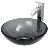 Glass Sheer Black Bathroom Sink/Basin Set with Duris Faucet and Round Vessel A8D7 - product image 3