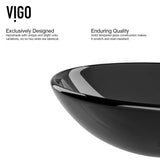 Glass Sheer Black Bathroom Sink/Basin Set with Duris Faucet and Round Vessel J5R1 - product image 8