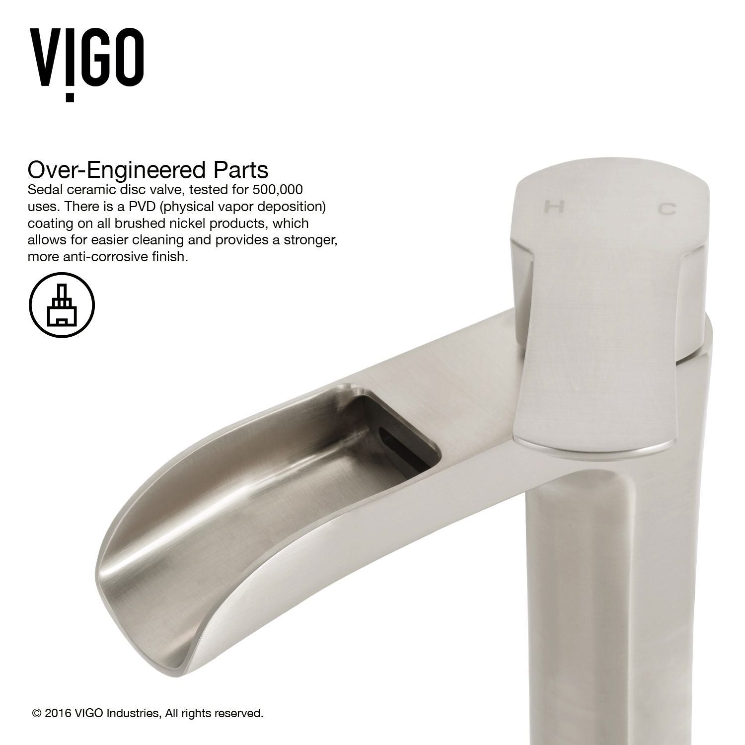 Hibiscus MatteStone White Bathroom Sink/Basin Set with Niko Faucet and Square Composite Vessel G4H5 - product image 4