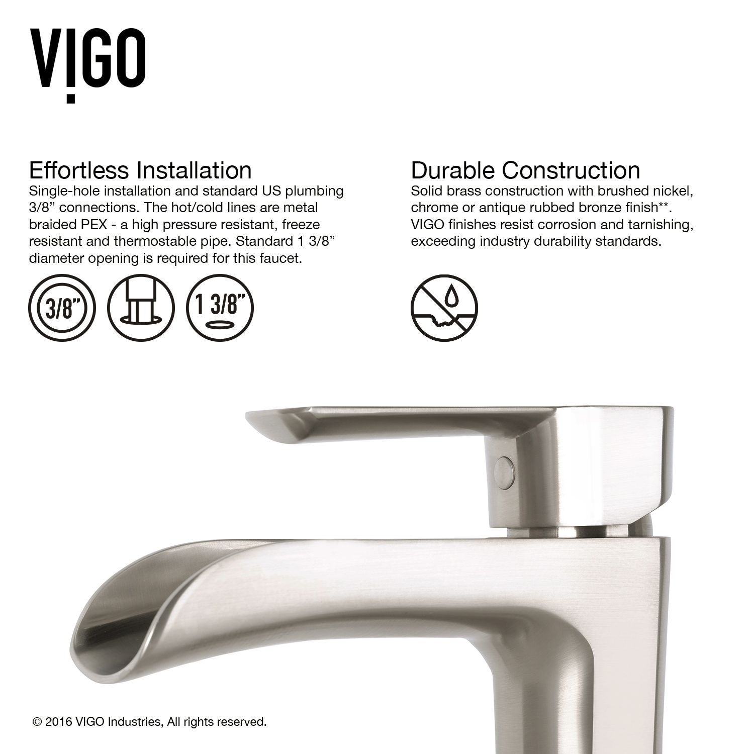 Hibiscus MatteStone White Bathroom Sink/Basin Set with Niko Faucet and Square Composite Vessel G4H5 - product image 6