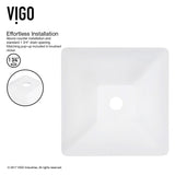 Hibiscus MatteStone White Bathroom Sink/Basin Set with Niko Faucet and Square Composite Vessel G4H5 - product image 7