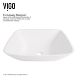 Hyacinth MatteStone White Bathroom Sink/Basin Set with Niko Faucet and Square Composite Vessel C6E2 - product image 4