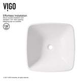 Hyacinth MatteStone White Bathroom Sink/Basin Set with Niko Faucet and Square Composite Vessel C6E2 - product image 5