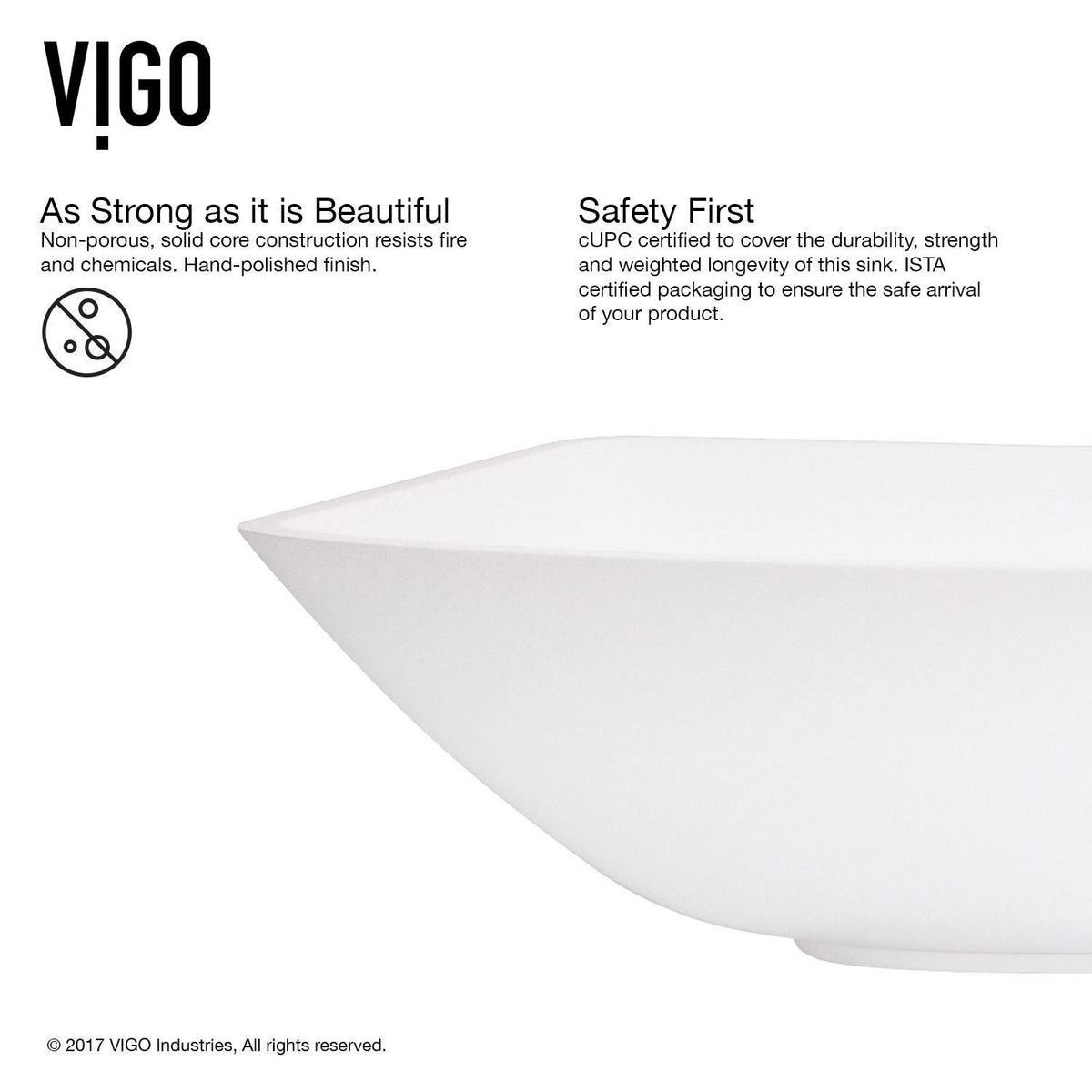 Hyacinth MatteStone White Bathroom Sink/Basin Set with Niko Faucet and Square Composite Vessel C6E2 - product image 8