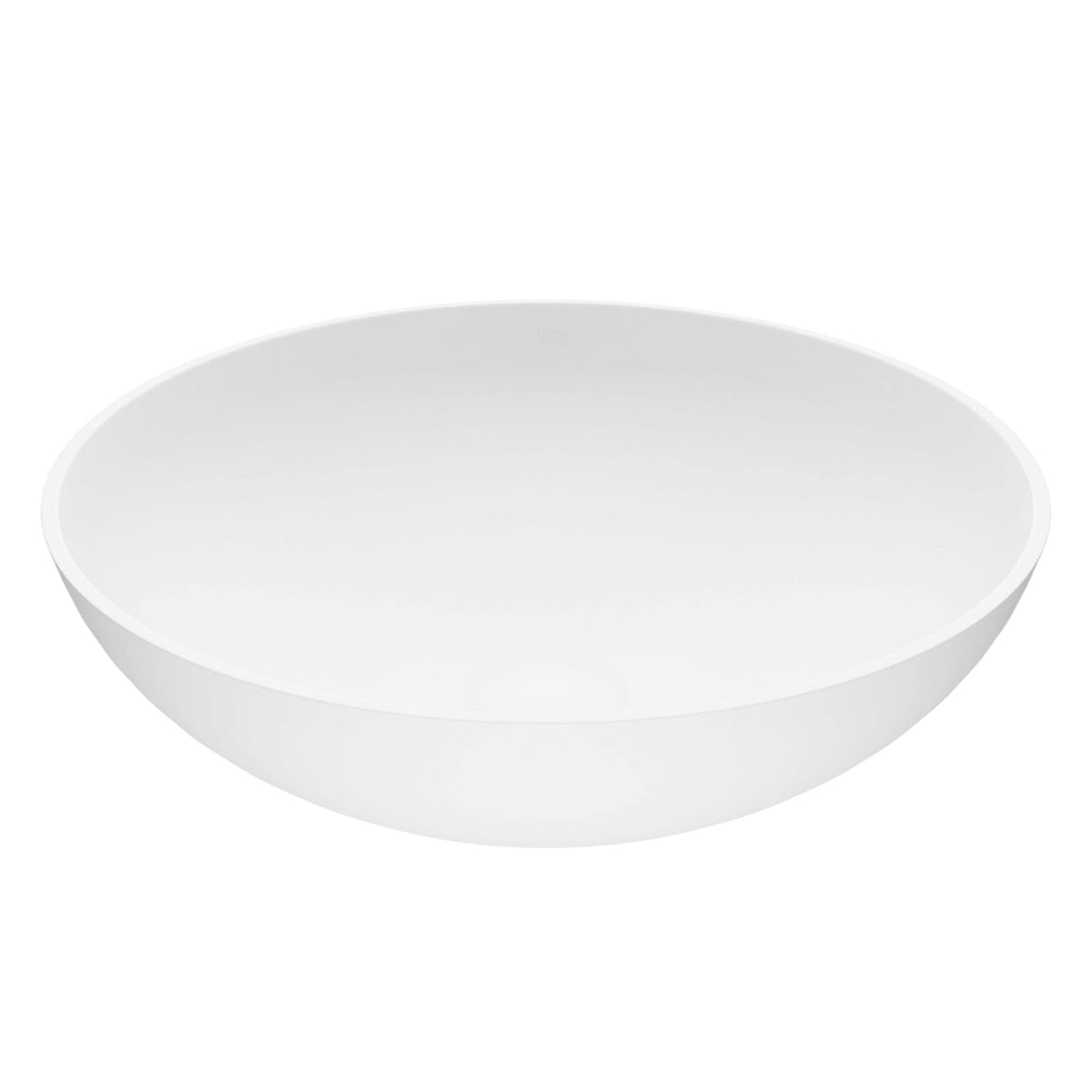 Lotus Matte Stone Round Composite Vessel Bathroom Sink/Basin with Deep Bowl, White K3Y8 - product image 1