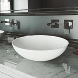 Lotus Matte Stone Round Composite Vessel Bathroom Sink/Basin with Deep Bowl, White K3Y8 - product image 6
