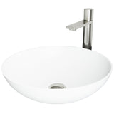 Lotus MatteStone White Bathroom Sink/Basin Set with Gotham Faucet and Round Composite Vessel J9O5 - product image 1