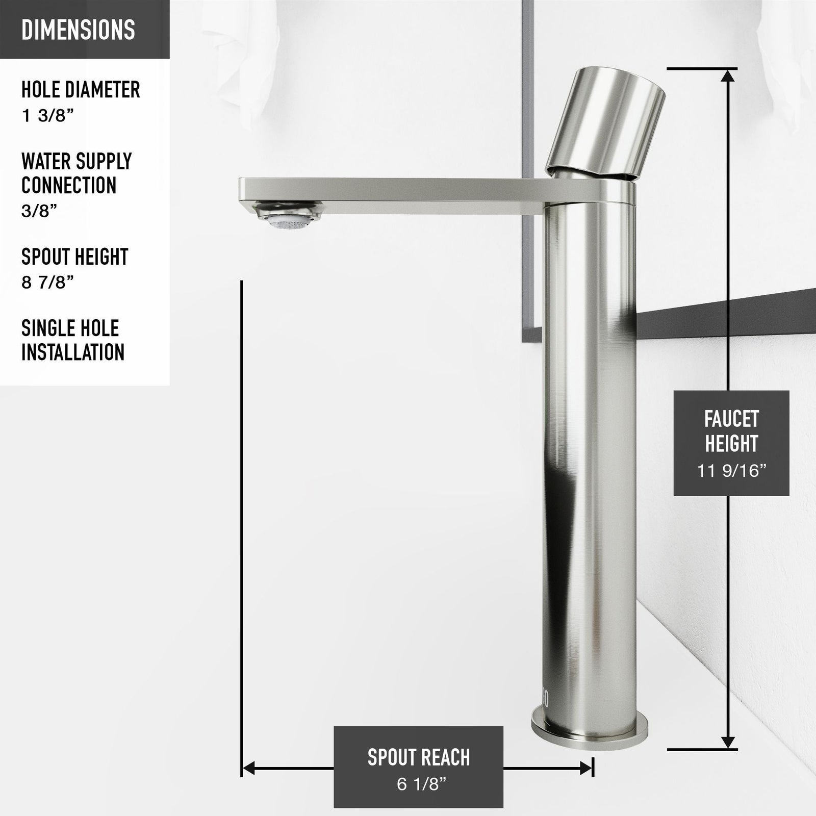 Lotus MatteStone White Bathroom Sink/Basin Set with Gotham Faucet and Round Composite Vessel J9O5 - product image 6