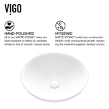 Lotus MatteStone White Bathroom Sink/Basin Set with Gotham Faucet and Round Composite Vessel J9O5 - product image 7
