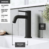 Madison Single Handle Single Hole cFiber Bathroom Sink Faucet, Matte Black T7B5 - product image 5