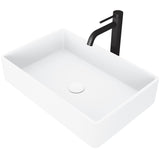 Magnolia MatteStone White Bathroom Sink/Basin Set with Lexington Faucet and Rectangular Composite Vessel Z0D1 - product image 1