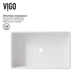 Magnolia MatteStone White Bathroom Sink/Basin Set with Lexington Faucet and Rectangular Composite Vessel Z0D1 - product image 3