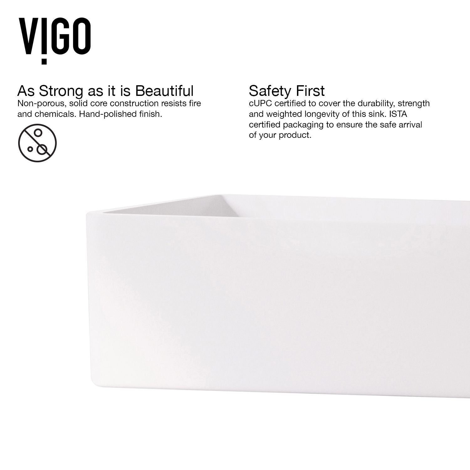 Magnolia MatteStone White Bathroom Sink/Basin Set with Lexington Faucet and Rectangular Composite Vessel Z0D1 - product image 6