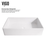 Magnolia MatteStone White Bathroom Sink/Basin Set with Lexington Faucet and Rectangular Composite Vessel Z0D1 - product image 8