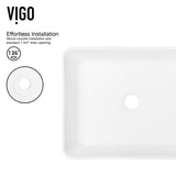 Marigold MatteStone White Bathroom Sink/Basin Set with Matte Black Linus Faucet and Rectangular Composite Vessel Q5E4 - product image 7