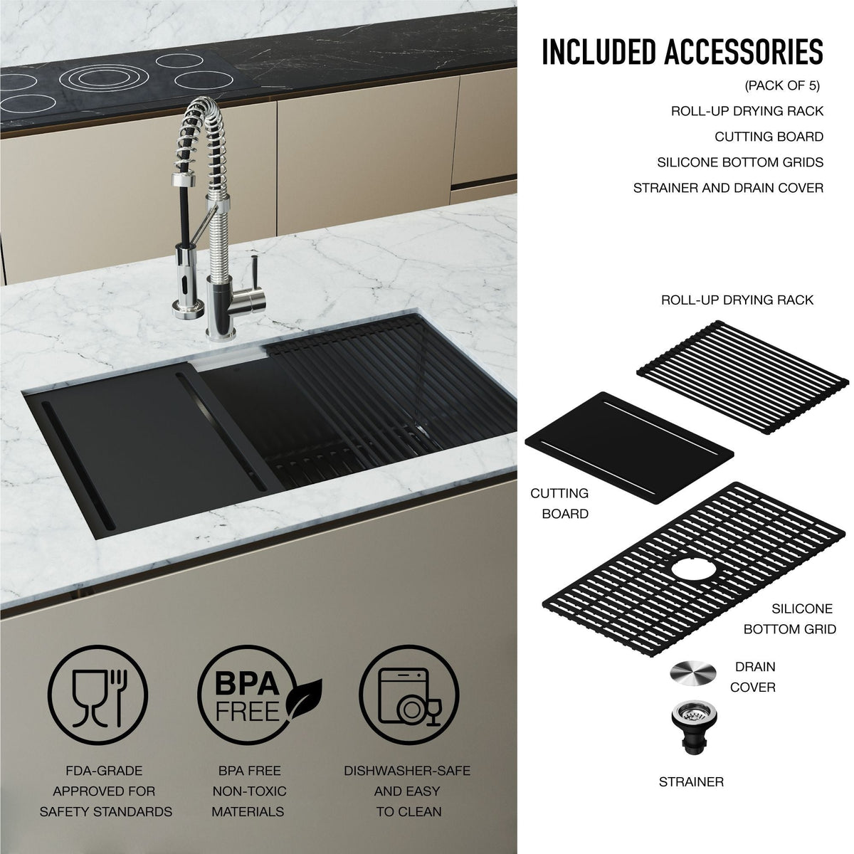 Mercer 33-in Stainless Steel Undermount Kitchen Sink A7X6 - product image 6