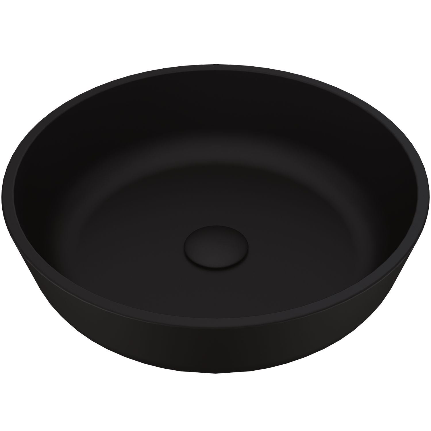 Modus Glass Round Vessel Bathroom Sink/Basin with Rounded Edges & Deep Bowl, Black Z2Y8 - product image 1
