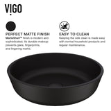 Modus Glass Round Vessel Bathroom Sink/Basin with Rounded Edges & Deep Bowl, Black E9H2 - product image 3