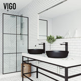 Modus Glass Round Vessel Bathroom Sink/Basin with Rounded Edges & Deep Bowl, Black E9H2 - product image 6
