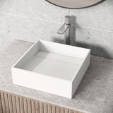 Montauk MatteStone 15x15-in Deep White Bathroom Sink/Basin with Rectangular Vessel F3D0 - product image 8
