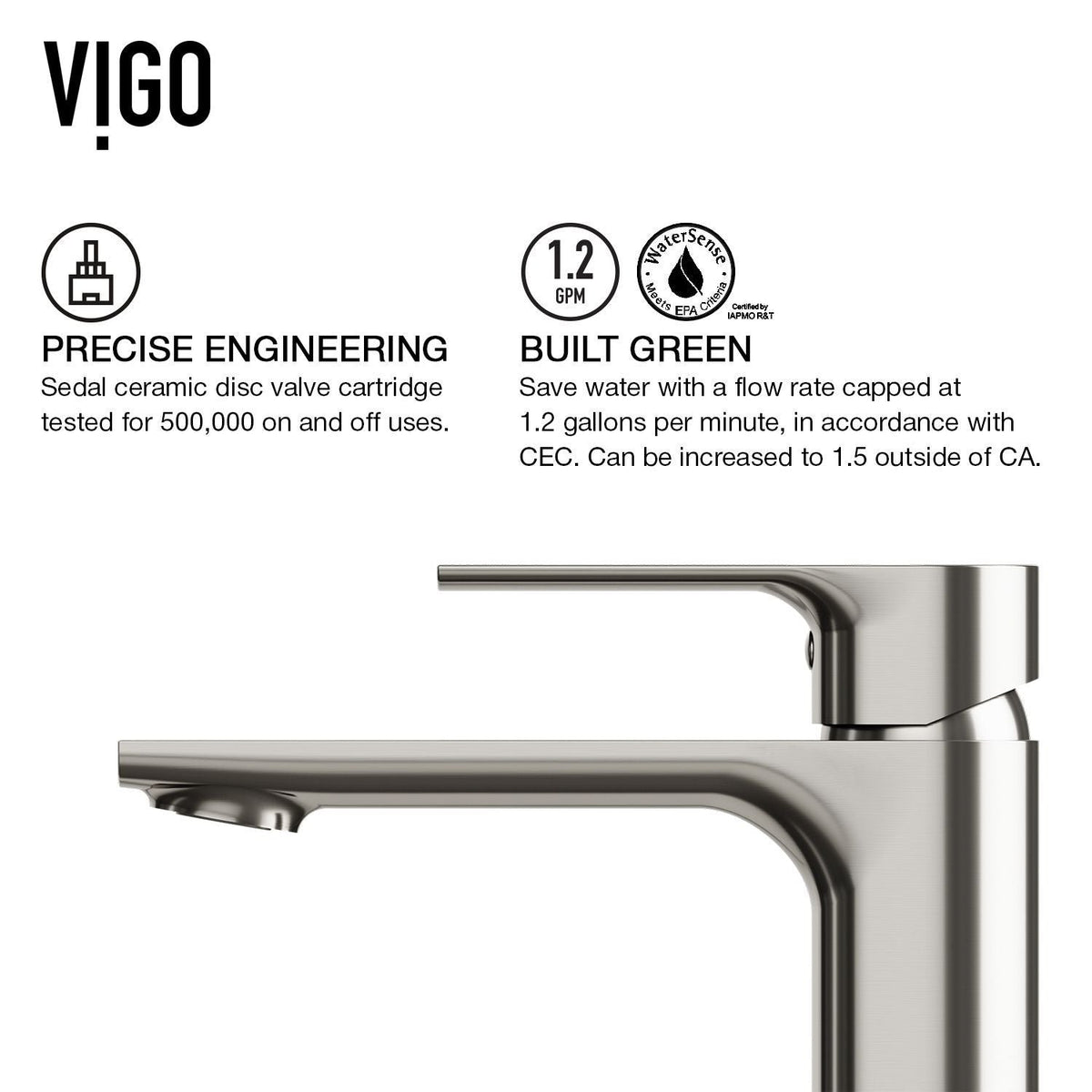 Norfolk Single Handle Vessel Bathroom Sink Faucet, WaterSense Certified, Brushed Nickel H4D9 - product image 4