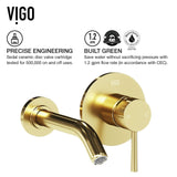 Olus Wall Mount Single Lever Bathroom Sink Faucet, WaterSense Certified, Matte BGold D8H8 - product image 6
