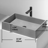 Orvieto Gothic ConcretoStone 24x15-in Deep Grey Bathroom Sink/Basin with Rectangular Vessel C2Q4 - product image 2
