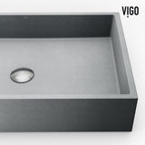Orvieto Gothic ConcretoStone 24x15-in Deep Grey Bathroom Sink/Basin with Rectangular Vessel C2Q4 - product image 8