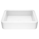 Petunia Matte Stone Rectangular Composite Vessel Bathroom Sink/Basin with Rounded Edges & Deep Bowl, White P5A9 - product image 1