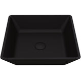 Roma Glass Square Vessel Bathroom Sink/Basin with Rounded Edges & Deep Bowl, Black X8U6 - product image 1