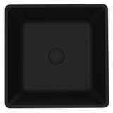 Roma Glass Square Vessel Bathroom Sink/Basin with Rounded Edges & Deep Bowl, Black X8U6 - product image 2