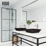 Roma Glass Square Vessel Bathroom Sink/Basin with Rounded Edges & Deep Bowl, Black X8U6 - product image 6