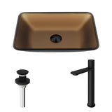 Sottile MatteShell Amber Bathroom Sink/Basin Set with Gotham Faucet and Glass Vessel X0Z7 - product image 2
