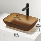 Sottile MatteShell Amber Bathroom Sink/Basin Set with Gotham Faucet and Glass Vessel X0Z7 - product image 3