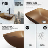 Sottile MatteShell Amber Bathroom Sink/Basin Set with Gotham Faucet and Glass Vessel X0Z7 - product image 6