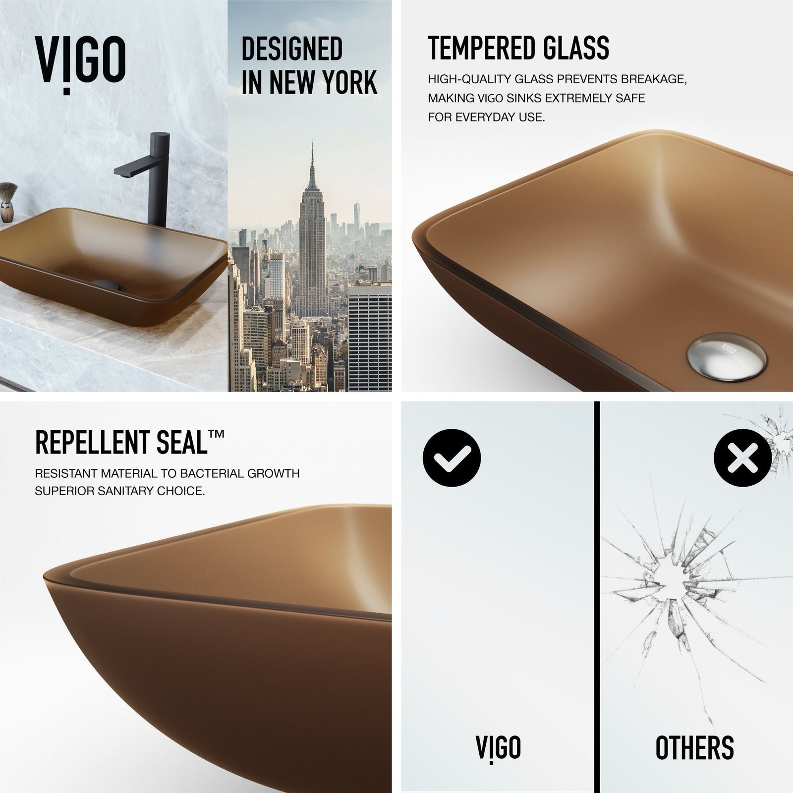 Sottile MatteShell Amber Bathroom Sink/Basin Set with Gotham Faucet and Glass Vessel X0Z7 - product image 6