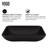 Sottile MatteShell Matte Black Bathroom Sink/Basin Set with Lexington Faucet and Glass Rectangular Vessel I2F0 - product image 4