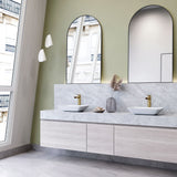Sottile MatteShell White Bathroom Sink/Basin Set with Amada Faucet and Glass Rectangular Vessel D1P1 - product image 8